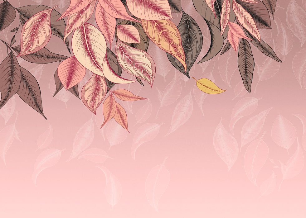 Digitaldruck Vlies Fototapete | Falling Leafs | 350 x 250 cm