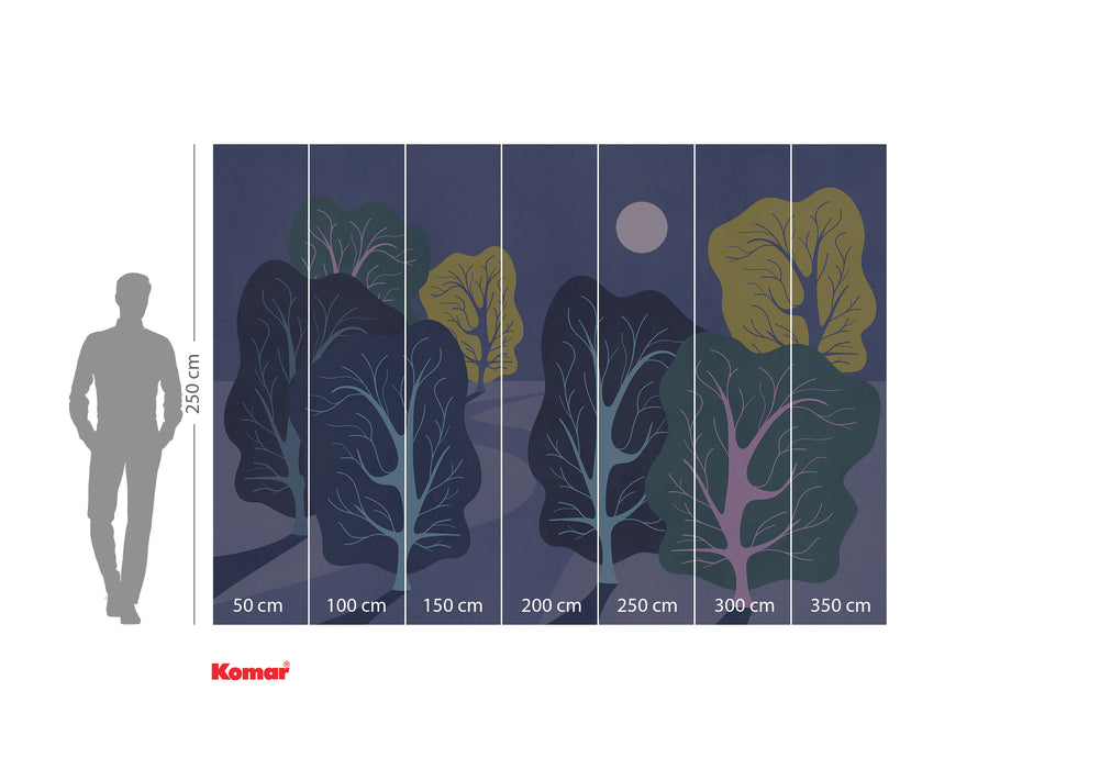 Komar NEU | Digitaldruck Vlies Fototapete - Purple Nights - Größe 350 x 250 cm