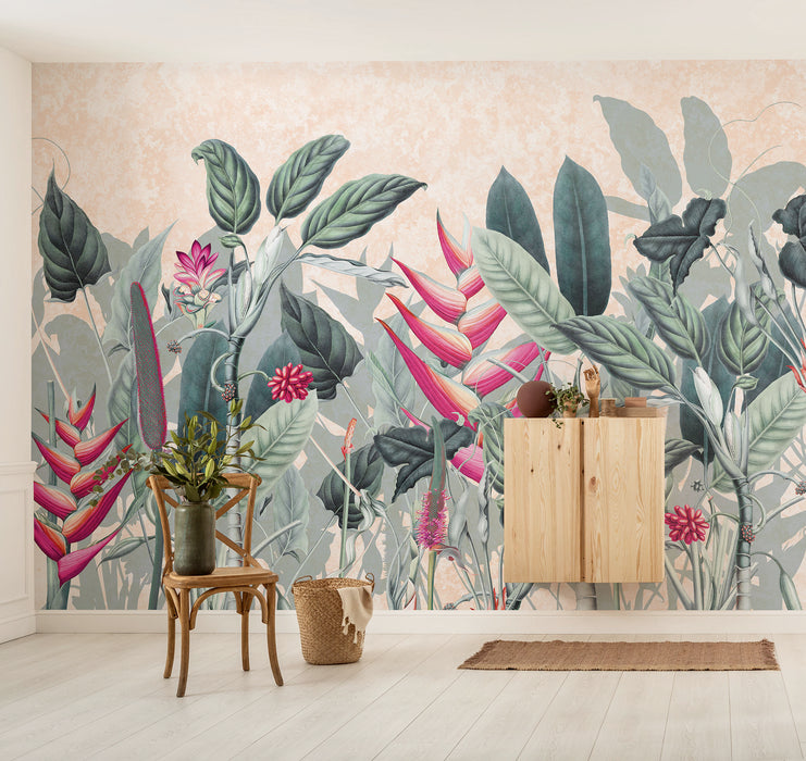 Komar NEU | Digitaldruck Vlies Fototapete - Soft Jungle - Größe 350 x 250 cm