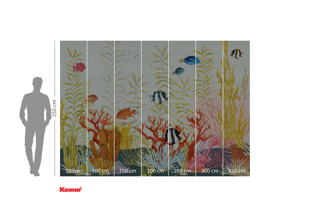 Komar NEU | Digitaldruck Vlies Fototapete - Coral World - Größe 350 x 250 cm
