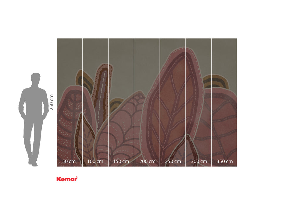 Digitaldruck Vlies Fototapete | Papunya Leafs | 350 x 250 cm