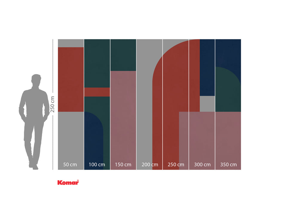 Komar NEU | Digitaldruck Vlies Fototapete - Geometric Colours - Größe 350 x 250 cm