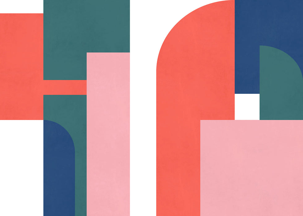 Komar NEU | Digitaldruck Vlies Fototapete - Geometric Colours - Größe 350 x 250 cm