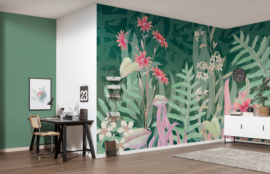 Digitaldruck Vlies Fototapete | The Flower Duet | 400 x 250 cm