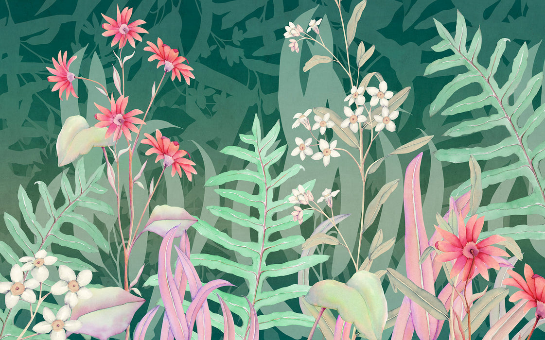 Digitaldruck Vlies Fototapete | The Flower Duet | 400 x 250 cm