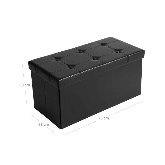 SONGMICS | Sitztruhe 76 cm Kunstleder Schwarz