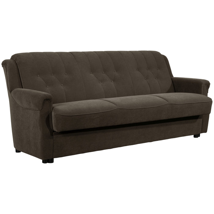 NEU Max Winzer | Freiburg | Sofa | Sofa 3-Sitzer mit Bettfunktion | Flockstoff | Füße Kunststoff Schwarz (Gleiter)