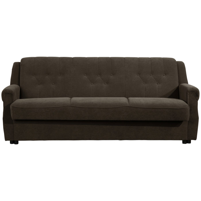 NEU Max Winzer | Freiburg | Sofa | Sofa 3-Sitzer mit Bettfunktion | Flockstoff | Füße Kunststoff Schwarz (Gleiter)