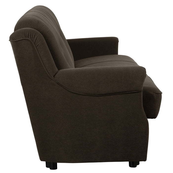 NEU Max Winzer | Freiburg | Sofa | Sofa 3-Sitzer mit Bettfunktion | Flockstoff | Füße Kunststoff Schwarz (Gleiter)