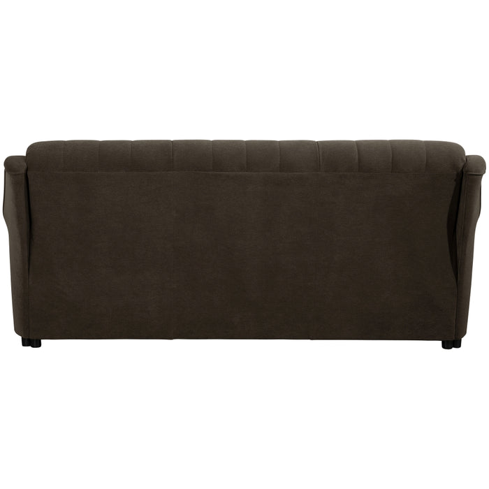 NEU Max Winzer | Freiburg | Sofa | Sofa 3-Sitzer mit Bettfunktion | Flockstoff | Füße Kunststoff Schwarz (Gleiter)