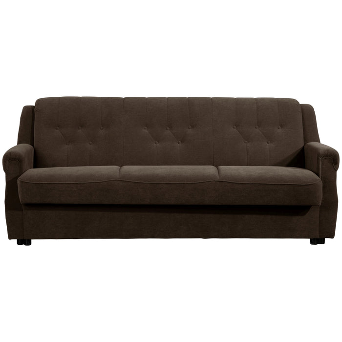 NEU Max Winzer | Freiburg | Sofa | Sofa 3-Sitzer mit Bettfunktion, Rücken unecht | Flockstoff | Füße Kunststoff Schwarz (Gleiter)