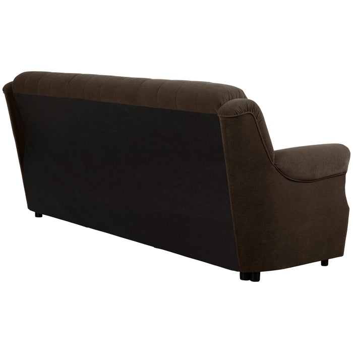 NEU Max Winzer | Freiburg | Sofa | Sofa 3-Sitzer mit Bettfunktion, Rücken unecht | Flockstoff | Füße Kunststoff Schwarz (Gleiter)