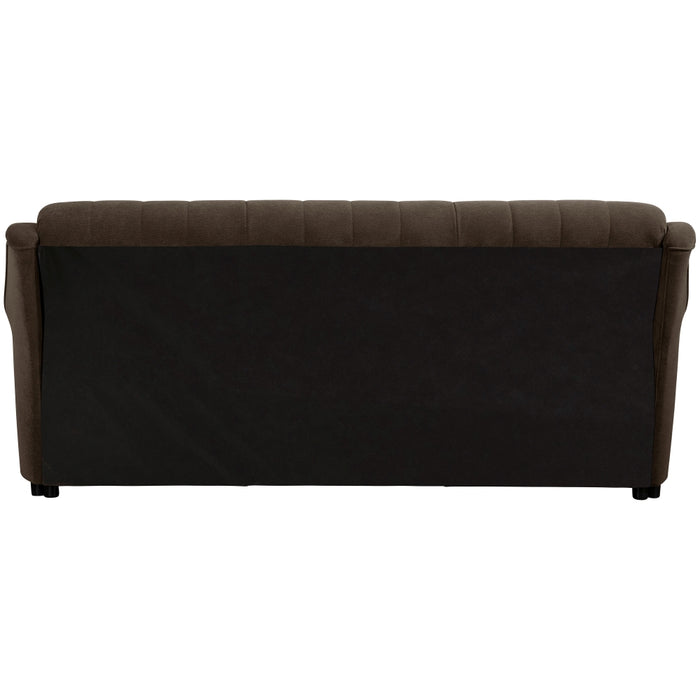 NEU Max Winzer | Freiburg | Sofa | Sofa 3-Sitzer mit Bettfunktion, Rücken unecht | Flockstoff | Füße Kunststoff Schwarz (Gleiter)