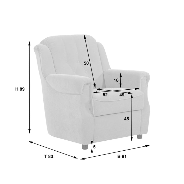 NEU Max Winzer | Freiburg | Sessel | Flockstoff | Füße Kunststoff Schwarz (Gleiter)