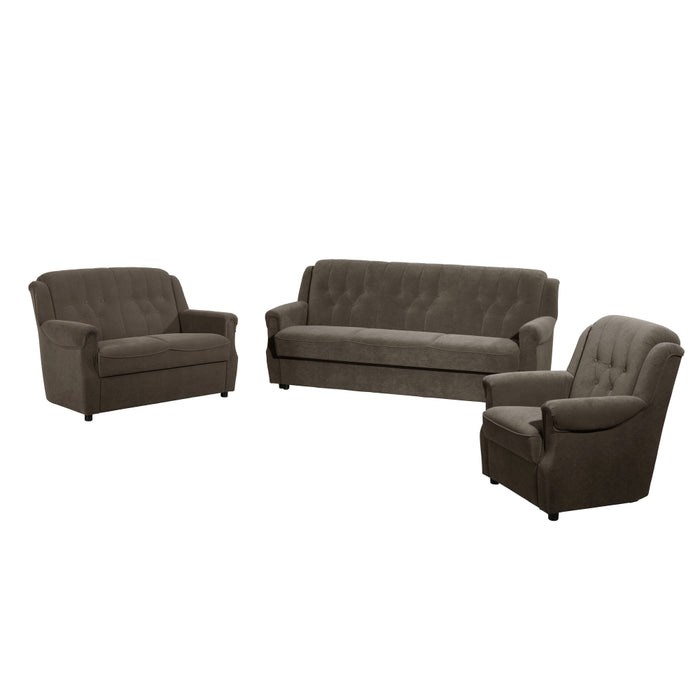 NEU Max Winzer | Freiburg | Sofa | Sofa 3-Sitzer / Sofa 2-Sitzer / Sessel | Flockstoff | Füße Kunststoff Schwarz (Gleiter)