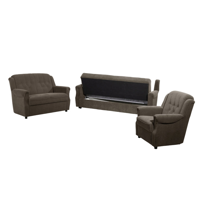 NEU Max Winzer | Freiburg | Sofa | Sofa 3-Sitzer / Sofa 2-Sitzer / Sessel | Flockstoff | Füße Kunststoff Schwarz (Gleiter)