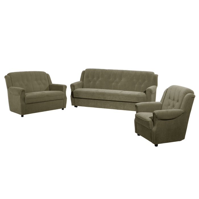 NEU Max Winzer | Freiburg | Sofa | Sofa 3-Sitzer / Sofa 2-Sitzer / Sessel | Flockstoff | Füße Kunststoff Schwarz (Gleiter)