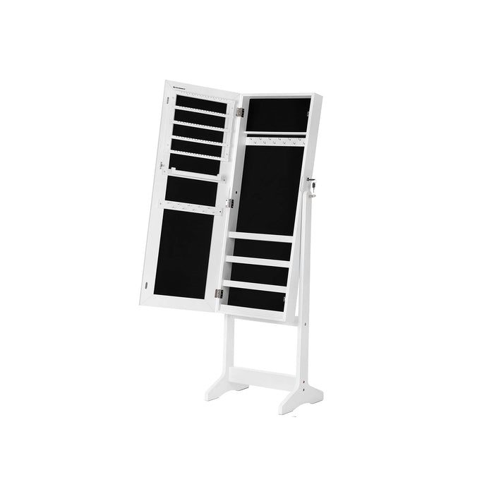 AUSLAUF SONGMICS | Jewellery Cabinet, Mirror Armoire, Standing Mirror, Full-Length Mirror, Lockable Jewellery Organiser, Gift Idea, weiß JJC69WT