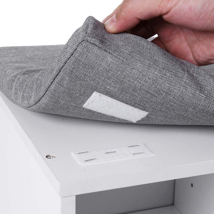 NEU | VASAGLE | Gepolsterte Schuhbank Weiß-Grau