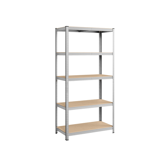 AUSLAUF SONGMICS | 5-Tier Shelving Unit, Steel Shelving Unit for Storage, Tool-Free Assembly, for Garage, Shed, Load Capacity 600 kg, 50 x 100 x 200 cm, Silver GLR050E01