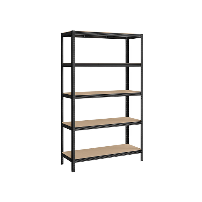 AUSLAUF SONGMICS | 5-Tier Shelving Unit, Steel Shelving Unit for Storage, Tool-Free Assembly, for Garage, Shed, Load Capacity 875 kg, 60 x 120 x 200 cm, Black GLR060B01
