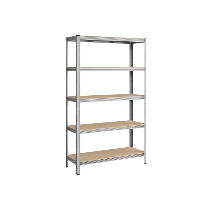 AUSLAUF SONGMICS | 5-Tier Shelving Unit, Steel Shelving Unit for Storage, Tool-Free Assembly, for Garage, Shed, Load Capacity 875 kg, 60 x 120 x 200 cm, Silver GLR060E01