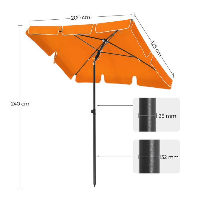 SONGMICS | Sonnenschirm 200 x 125 cm knickbar