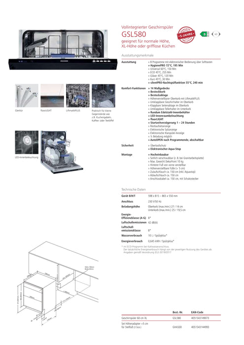 GSL580 | Geschirrspüler