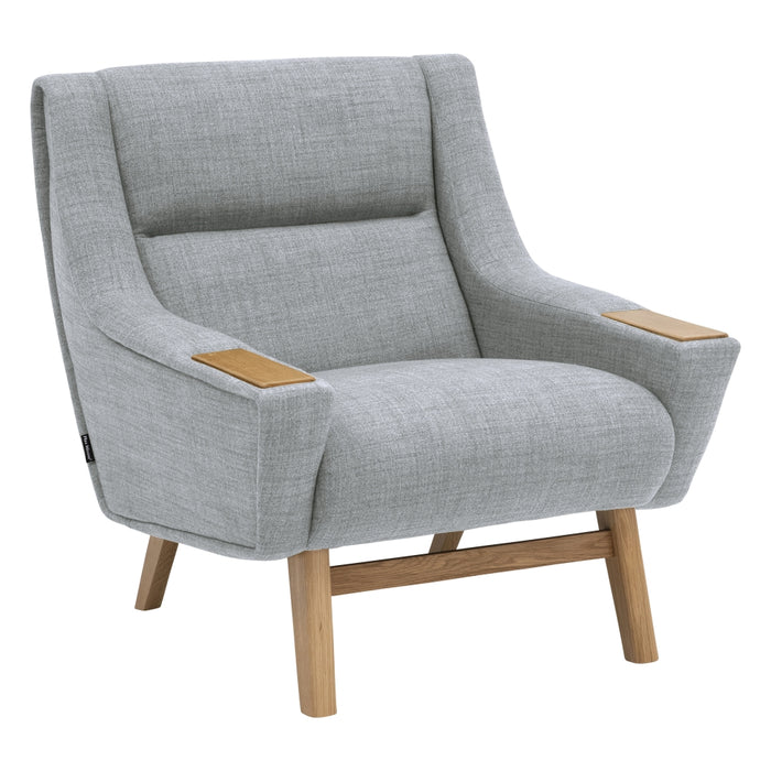 NEU Max Winzer | Helga | Sessel | Hellgrau | Flachgewebe | Eiche Natur (konisch)