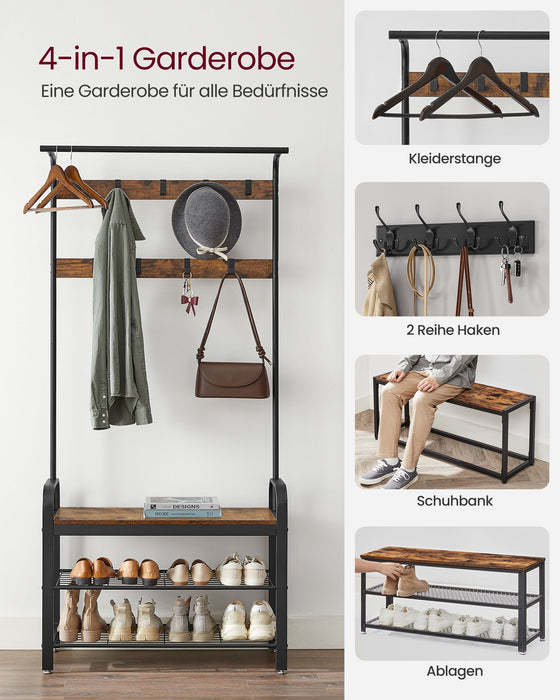 NEU | VASAGLE | Garderobenständer mit 3 Ablagen