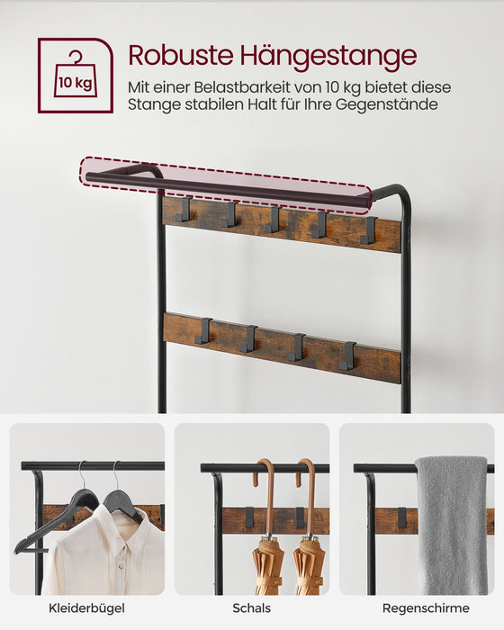 NEU | VASAGLE | Garderobenständer mit 3 Ablagen