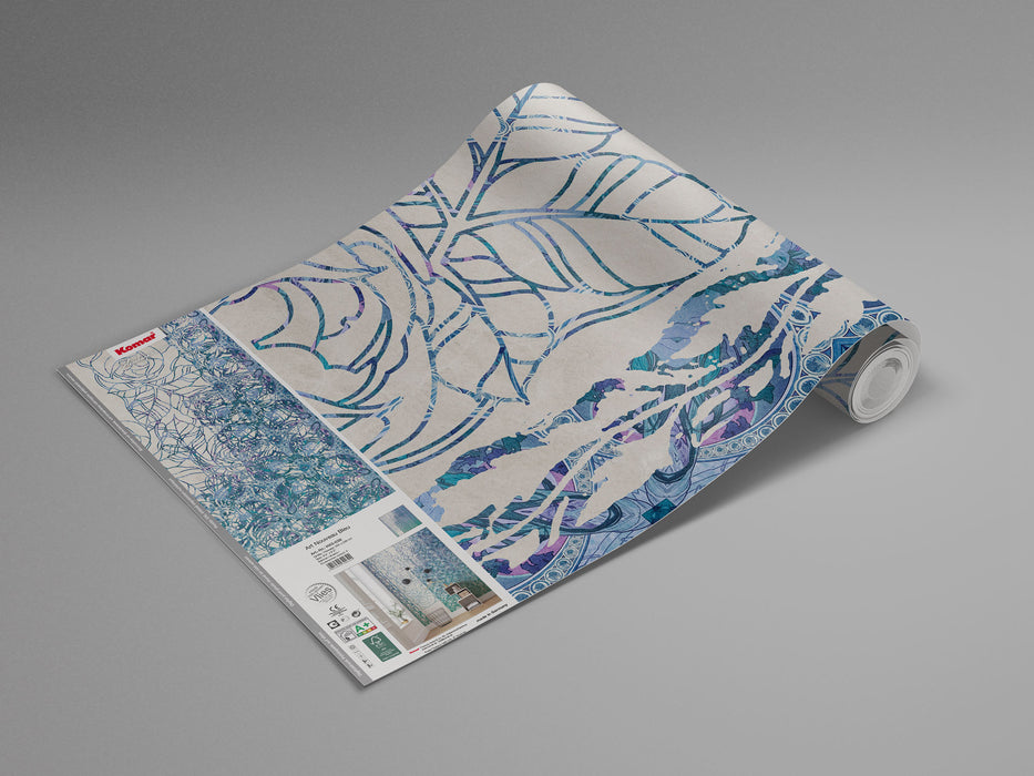 Digitaldruck Vlies Fototapete | Art Nouveau Bleu | 250 x 280 cm