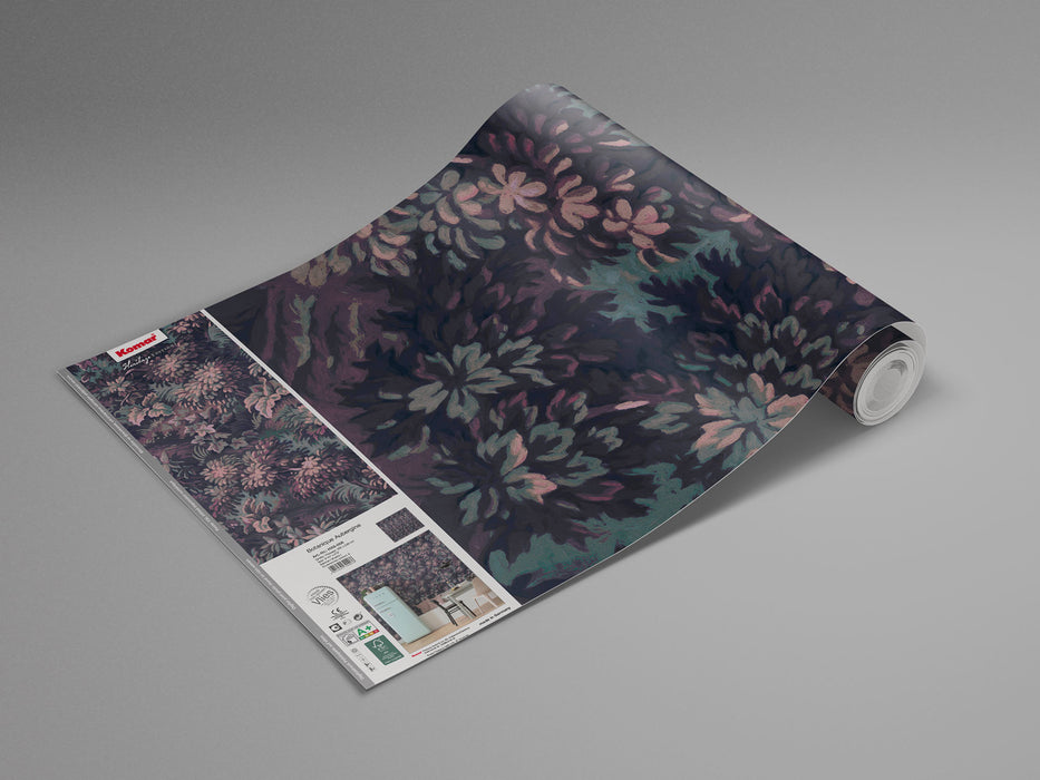 Digitaldruck Vlies Fototapete | Botanique Aubergine | 300 x 280 cm