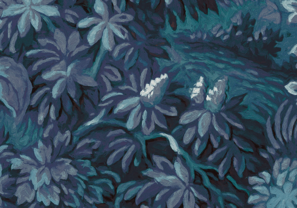 Digitaldruck Vlies Fototapete | Botanique Bleu | 300 x 280 cm