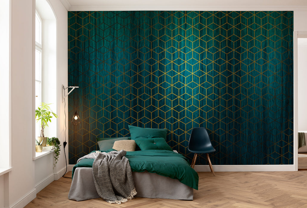 Digitaldruck Vlies Fototapete | Mystique Vert | 400 x 280 cm