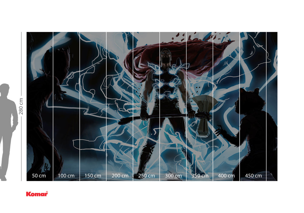 Digitaldruck Vlies Fototapete | Thor God of Thunder | 500 x 280 cm