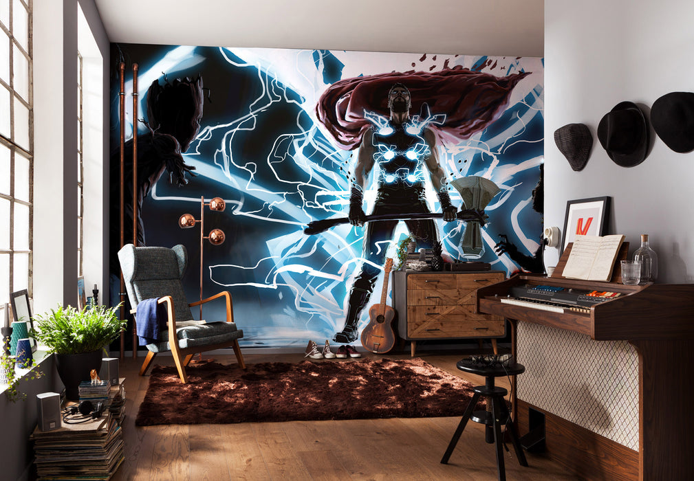 Digitaldruck Vlies Fototapete | Thor God of Thunder | 500 x 280 cm
