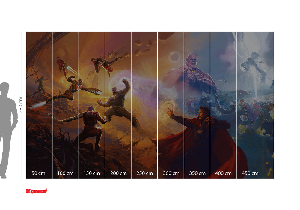 Digitaldruck Vlies Fototapete | Avengers Epic Battles Two Worlds | 500 x 280 cm
