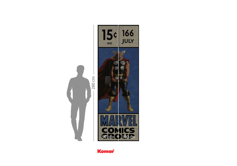 Digitaldruck Vlies Fototapete | Thor Retro Comic Box | 100 x 280 cm