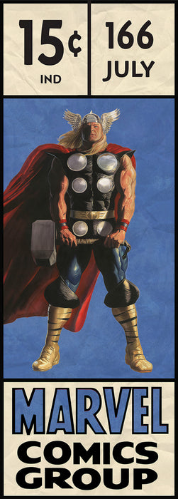 Digitaldruck Vlies Fototapete | Thor Retro Comic Box | 100 x 280 cm