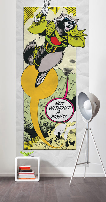 Digitaldruck Vlies Fototapete | Guardians Retro Comic Rocket Raccoon | 100 x 250 cm