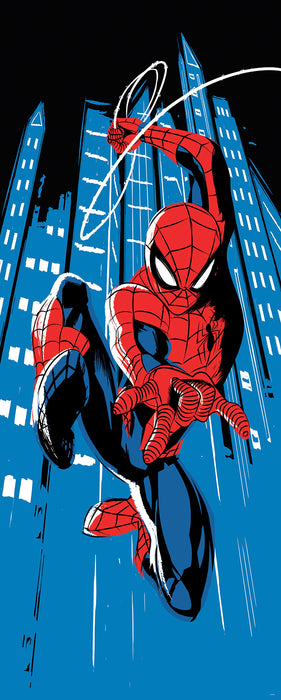 Komar NEU | Digitaldruck Vlies Fototapete - Spider-Man Rooftop-Rockin‘ - Größe 100 x 250 cm
