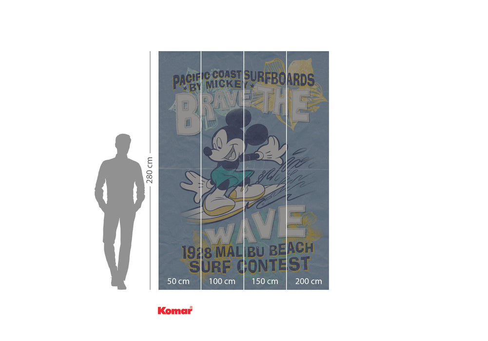 Digitaldruck Vlies Fototapete | Mickey Brave the Wave | 200 x 280 cm
