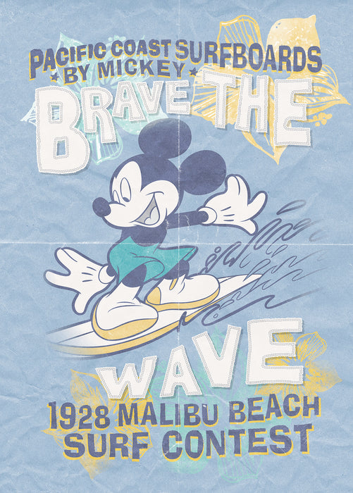 Digitaldruck Vlies Fototapete | Mickey Brave the Wave | 200 x 280 cm