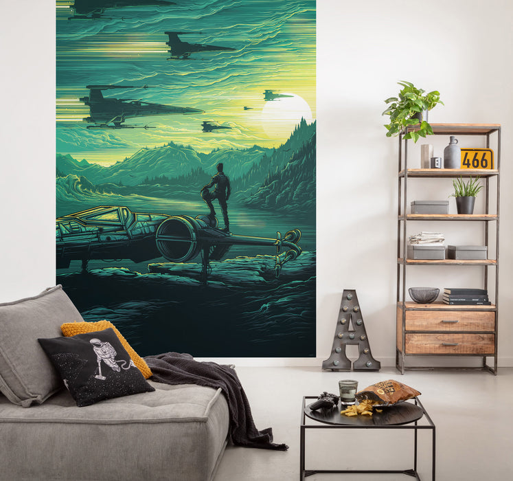 Digitaldruck Vlies Fototapete | Star Wars X | Wing Assault Takodana | 200 x 280 cm