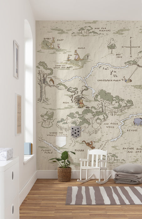Digitaldruck Vlies Fototapete | Winnie the Pooh Map | 200 x 240 cm