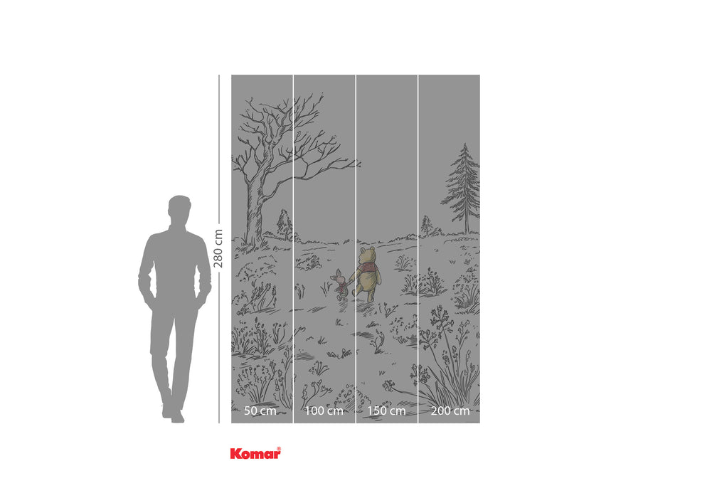 Digitaldruck Vlies Fototapete | Winnie the Pooh Walk | 200 x 280 cm