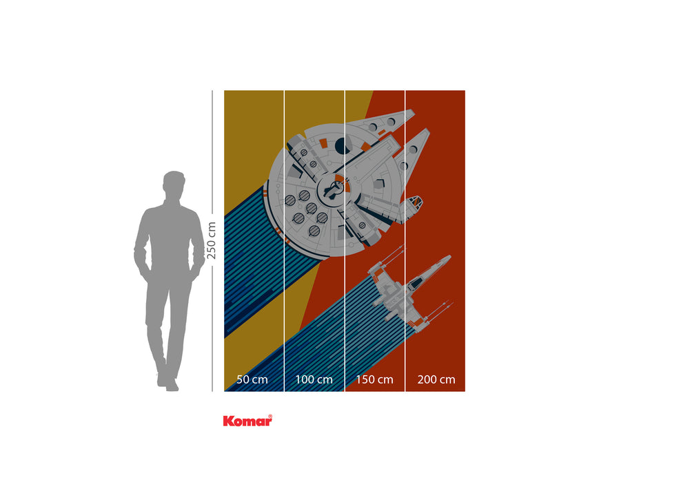 Komar NEU | Digitaldruck Vlies Fototapete - Star Wars Wingman Back to 70´s - Größe 200 x 250 cm