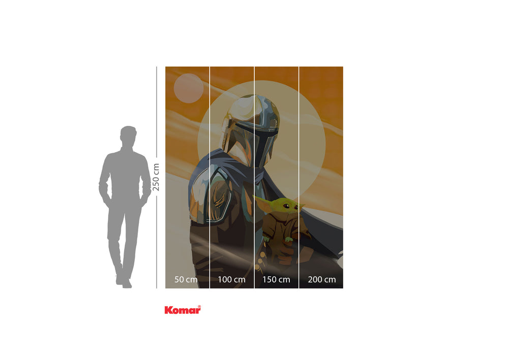 Komar NEU | Digitaldruck Vlies Fototapete - The Mandalorian Hunt for Grogu - Größe 200 x 250 cm
