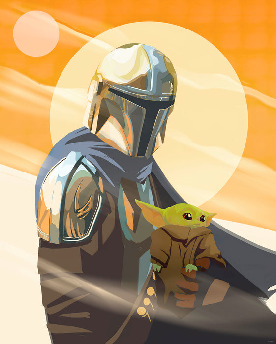 Komar NEU | Digitaldruck Vlies Fototapete - The Mandalorian Hunt for Grogu - Größe 200 x 250 cm